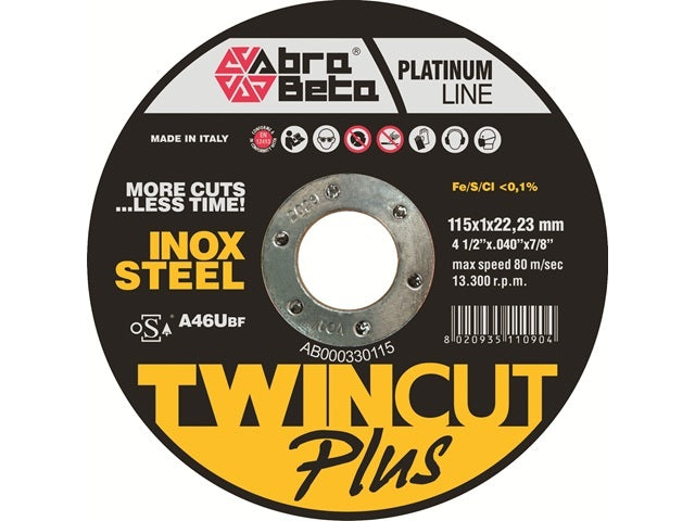 Abra Beta Twincut Plus cutting disc 115 x 1.0 x 22.23mm (25 Pack)