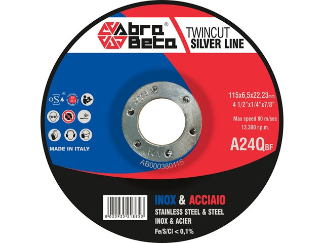 Abrabeta Stainless Steel Twin Grinding Discs - (25 Pack)