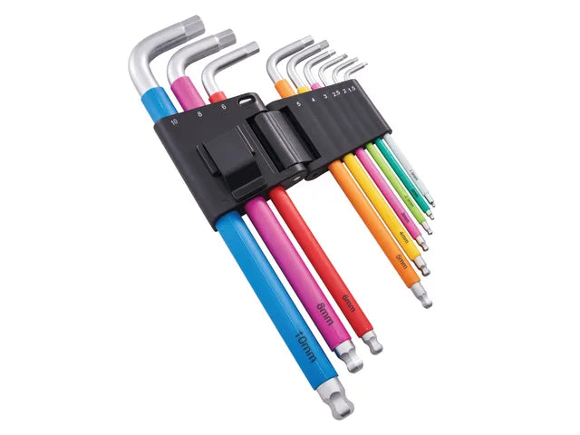 Faithfull Metric Multicoloured Hex Key Set, 9 Piece