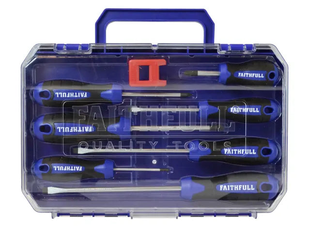 Faithfull Soft Grip Screwdriver Set, 8 Piece