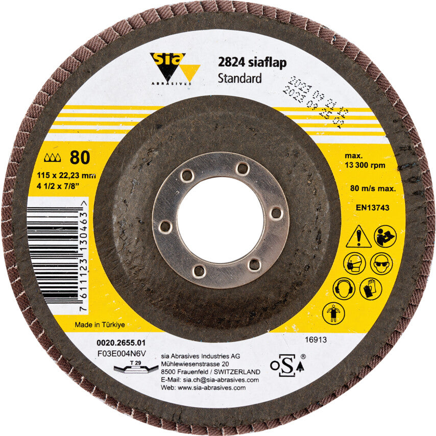 SIA 2824 siaflap zirconium flap discs (Pack 10)