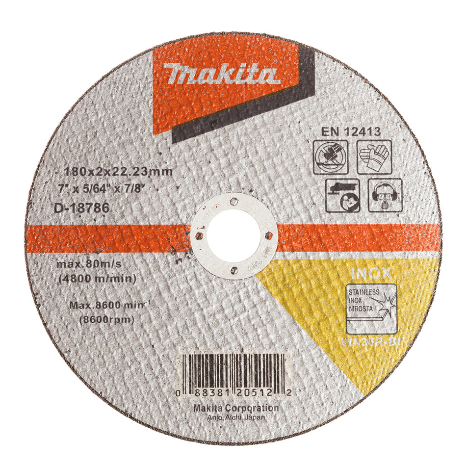 Makita Stainless Steel cutting discs 180 x 2.0 x 22.23mm (10 pack)